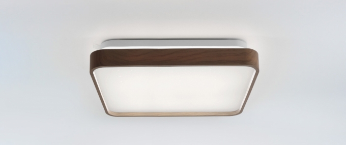 Plafon Opus LED Timber Amadeirado 24 watts 3000K Bivolt Difusor Leitoso 400x400mm OPS 39596