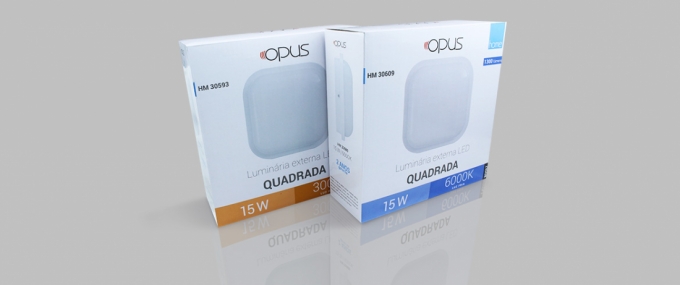 Arandela Opus LED Tartaruga Citadel 15 Watts IP65 3000K Branco 167x167mm OPS 30593