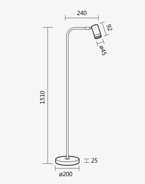 Coluna Spotline Foco 1L GU10 Alumínio 240x1510mm 861/1