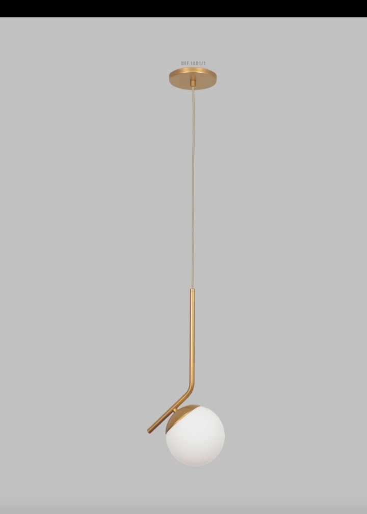 Pendente Angular 1L G9 420mm FG Iluminação 1401/1