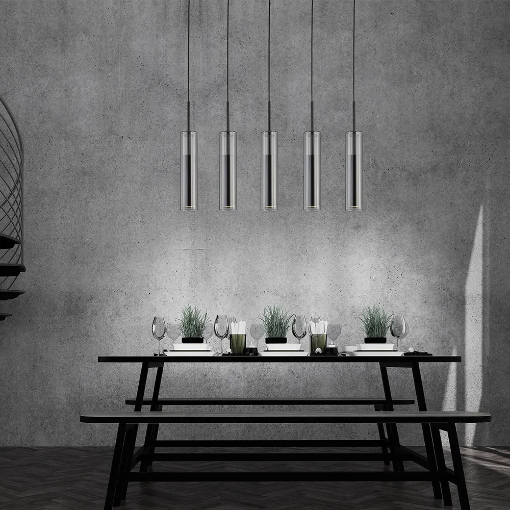 Pendente Casual Light Studioluce Hilton Preto 1L Dicróica Ø70x430mm PD1432PT