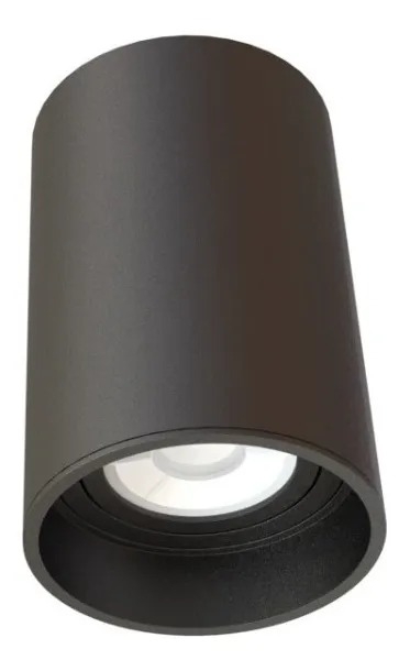 Spot Sobrepor Fixo Redondo Preto Tube Moon 1L Dicróica Ø80x120mm 1060632