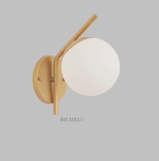 Arandela Angular 1L G9 240mm Globo Ø140mm FG Iluminação 1202/1