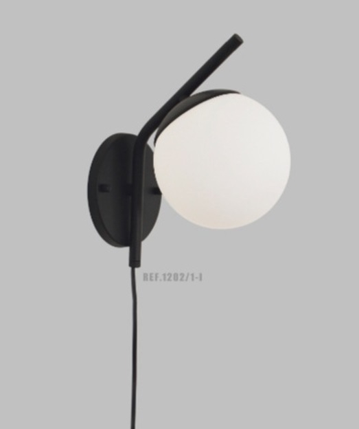 Arandela Angular C/ Interruptor 1L G9 240mm Globo Ø140mm FG Iluminação 1202/1i