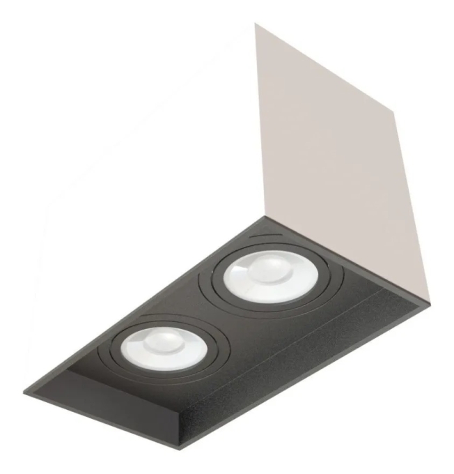 Spot Sobrepor Duplo Branco e Preto Box Moon 2L Dicróica 180x100x120mm 1060642