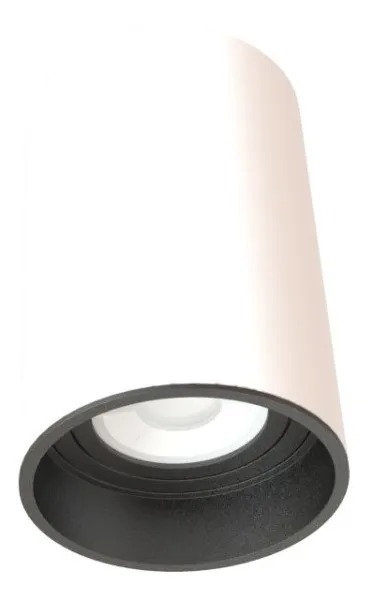 Spot Sobrepor Fixo Redondo Branco e Preto Tube Moon 1L Dicróica Ø80x120mm 1060633
