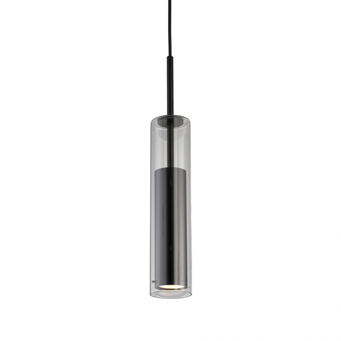 Pendente Casual Light Studioluce Hilton Preto 1L Dicróica Ø70x430mm PD1432PT