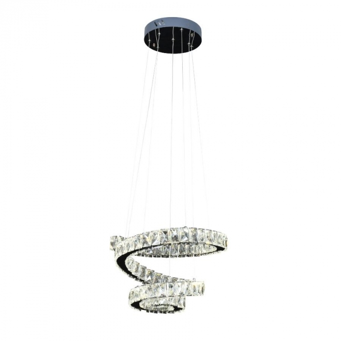 Pendente Sindora Cristal e Cromado 64 watts Multitemperatura Ø500mm DCD00741