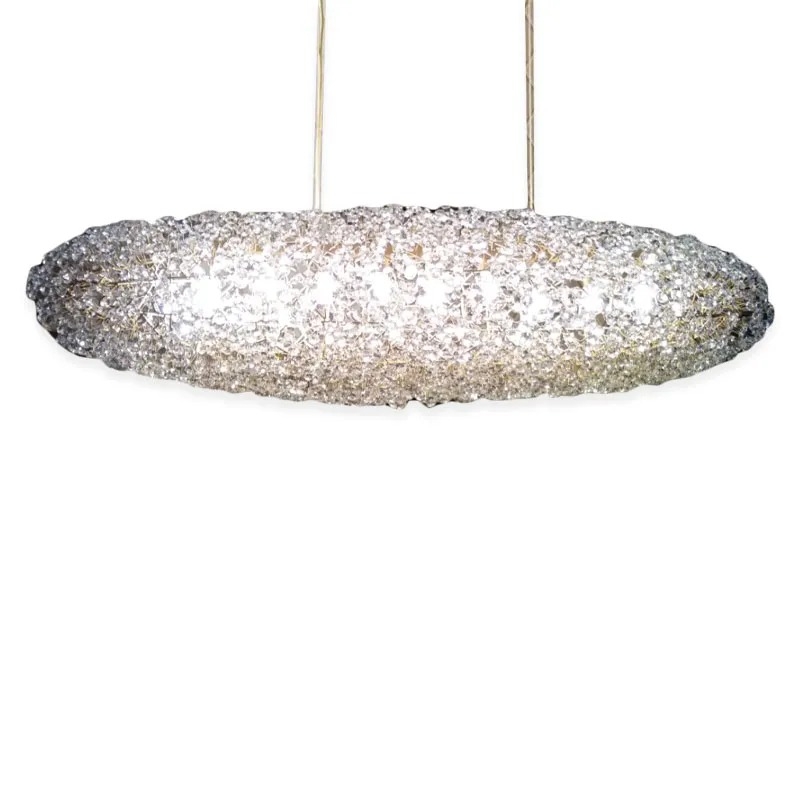 Pendente Artesanal Lampluz Zeppellin Cristal 10L G9 1200x400x400mm PDC 130.100