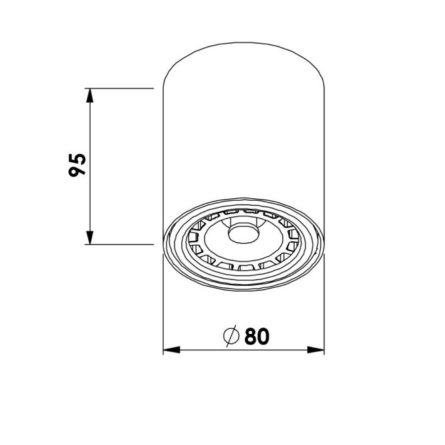 Plafon Sobrepor Newline Lisse II 1L AR70 GU10 Ø80x95mm PL03021