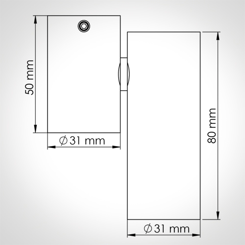 Mini Plafon Direct Light Foccus 2,7 watts 34° Bivolt 2700K IRC90 Ø31x80mm DL TT5