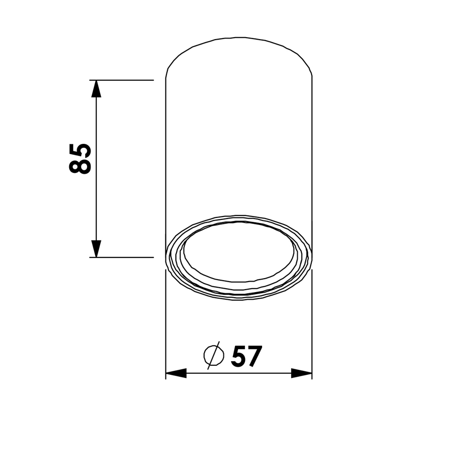 Plafon Sobrepor Newline Lisse II 1L Dicróica MR16 Ø57x85mm PL03020