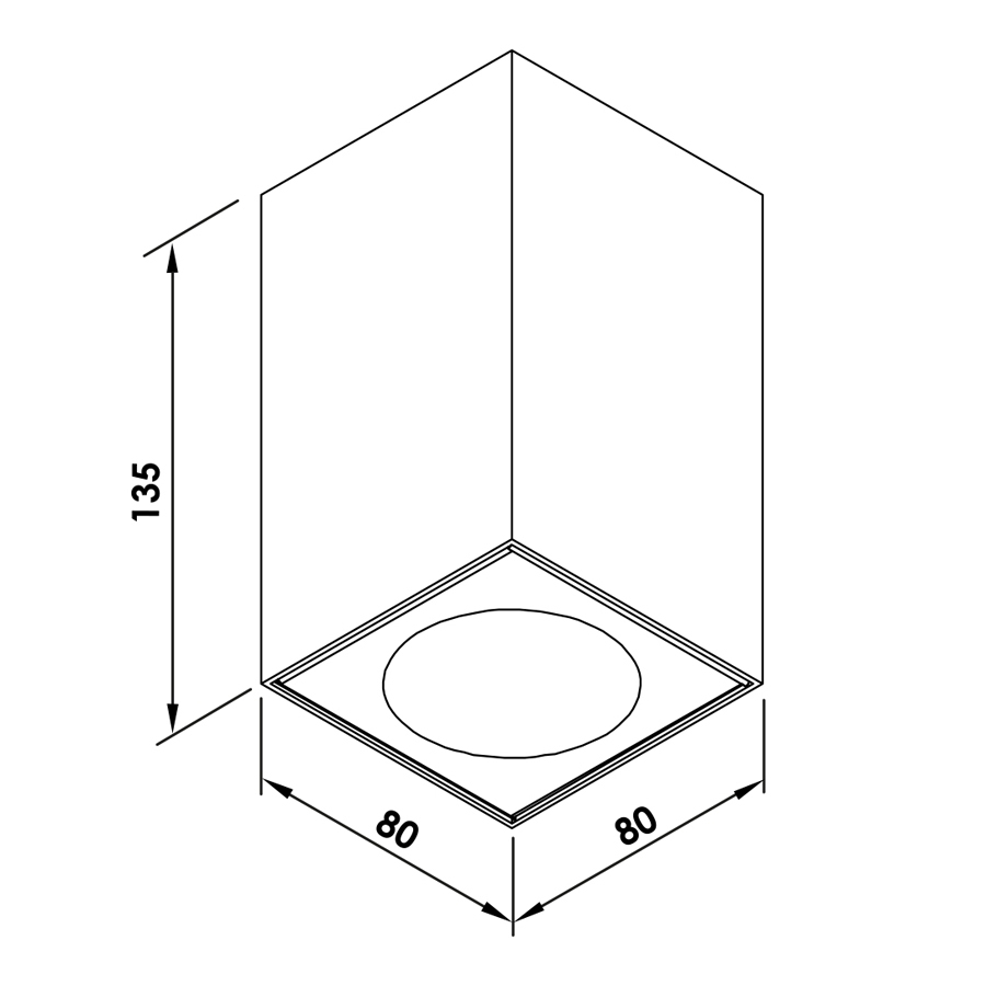 Plafon Newline Cube 1L PAR20 80x80x135mm PL03011
