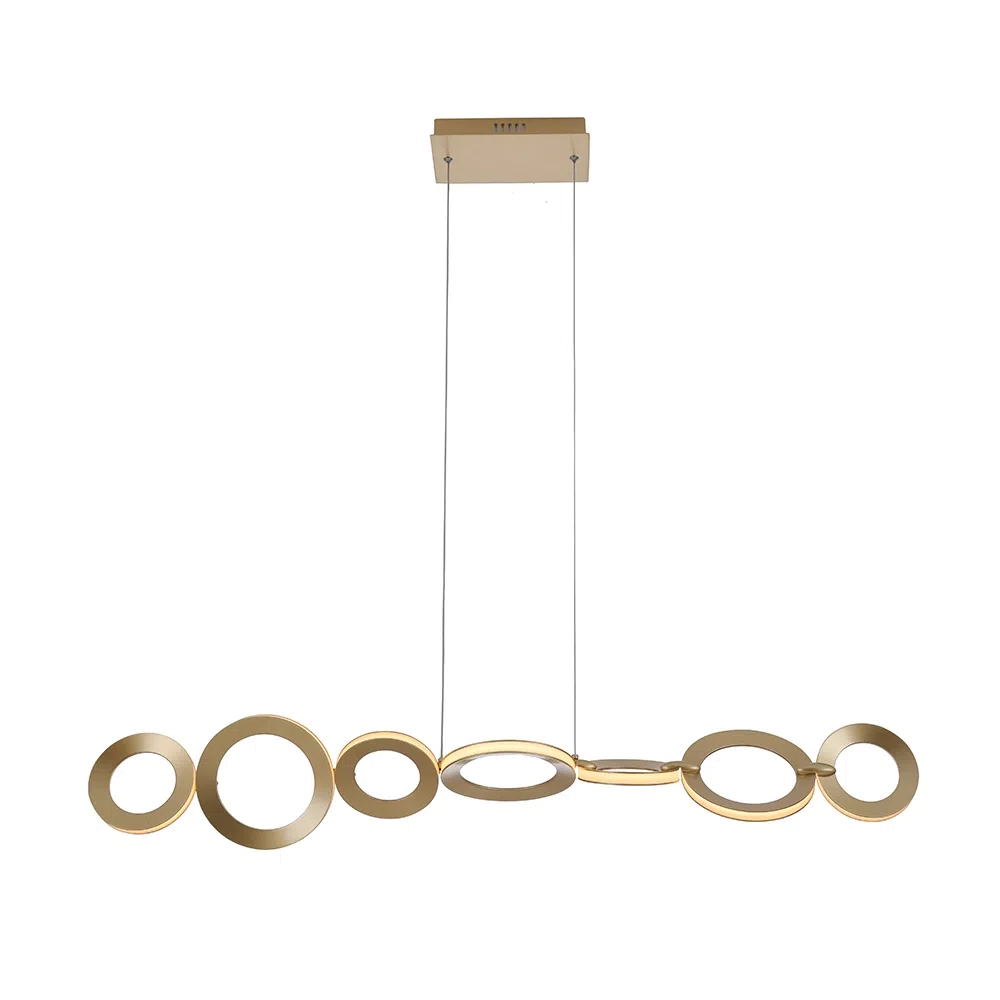 Pendente Bella Ginga Dourado e Branco 33 watts 3000K 1050x170x170mm BB024