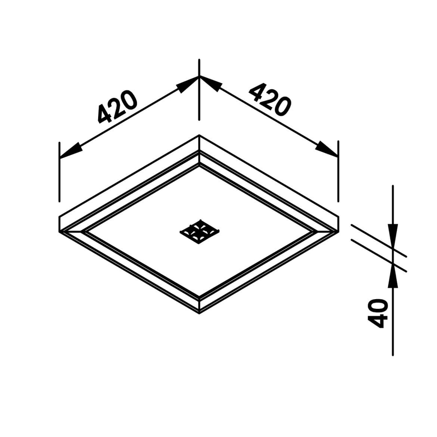 Plafon Sobrepor Newline Fit Edge LED 33,6W com 4 Focos 10° 4W 420x420x40mm PL0128LED