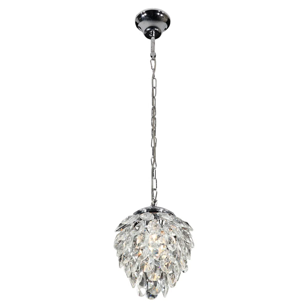 Pendente Bella Nut 2L G9 Cromado e Cristais Transparentes Ø230x280mm HU2173
