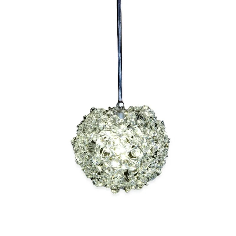 Pendente Artesanal Lampluz Ninho Metal e Cristal 1L G9 Ø100mm PDC 100.10