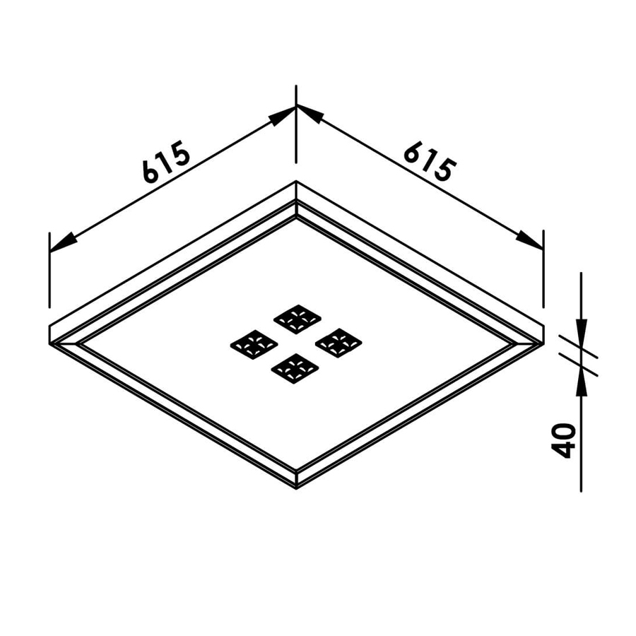 Plafon Sobrepor Newline Fit Edge 32W com 4 Focos 10° 4W 616x616x40mm PL0129LED