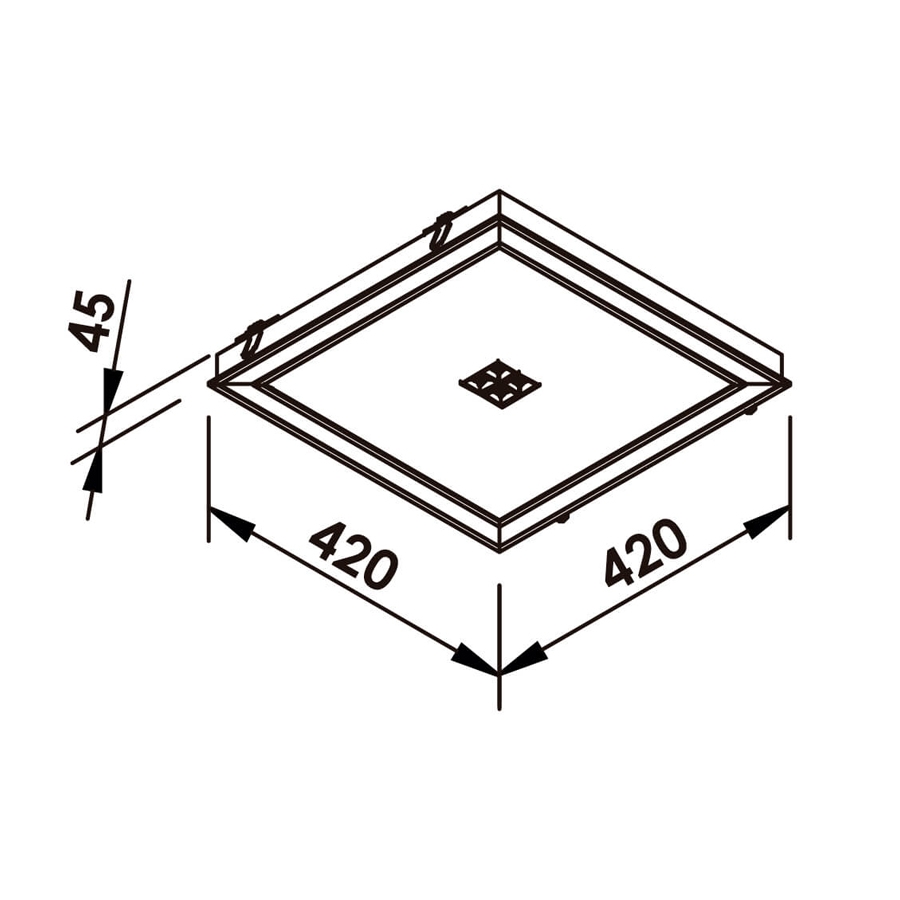 Embutido Newline Fit Edge 33,6W com 4 Focos 10° 4W 420x420x40mm EM0127LED