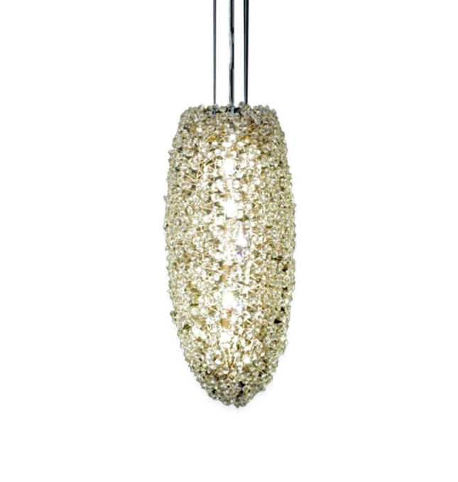 Pendente Artesanal Lampluz ZEP Metal e Cristal 2L G9 300x180mm ZEP 30