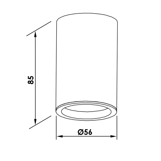 Plafon Sobrepor Newline Lisse 1L Dicróica MR16 Ø56x85mm PL03006