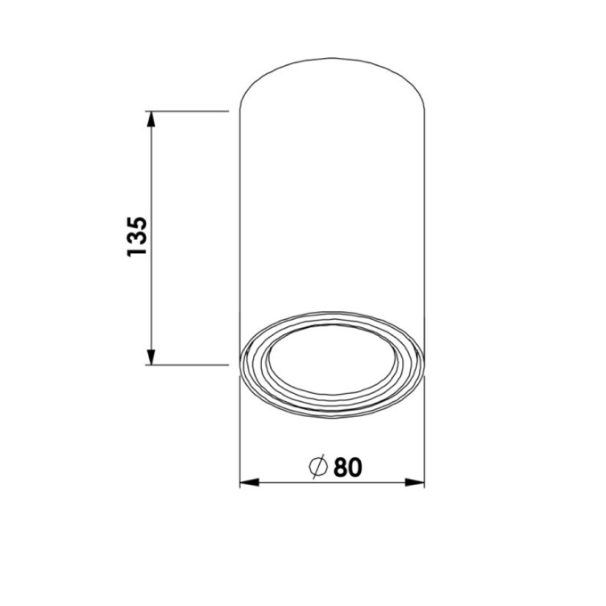 Plafon Sobrepor Newline Lisse II 1L PAR20 Ø80x135mm PL03022