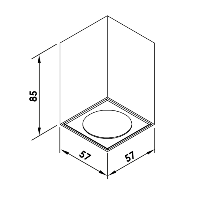 Plafon Newline Cube 1L PAR16/MR16 57x57x85mm PL03009
