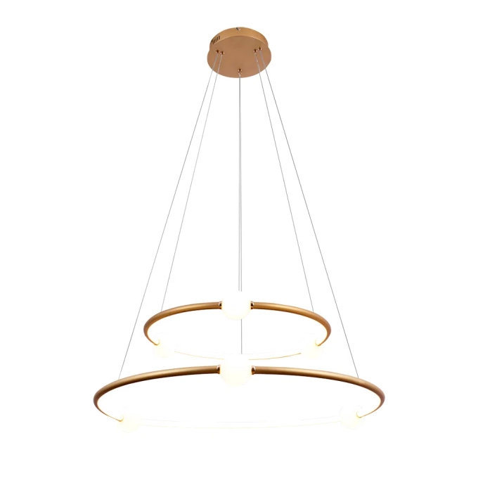 Pendente Bella Nébula Dourado 80 watts 3000K Ø870/640mm DW005LG