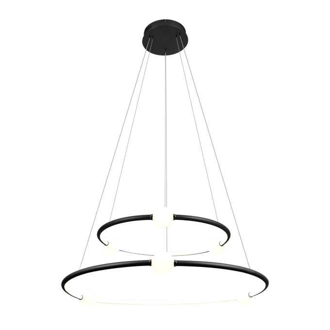 Pendente Bella Nébula Preto 80 watts 3000K Ø870/640mm DW005LB