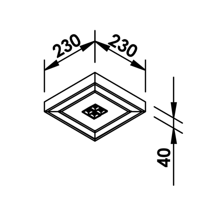 Plafon Sobrepor Newline Fit Edge 16,8W com 4 Focos 10° 4W 230x230x40mm PL0126LED