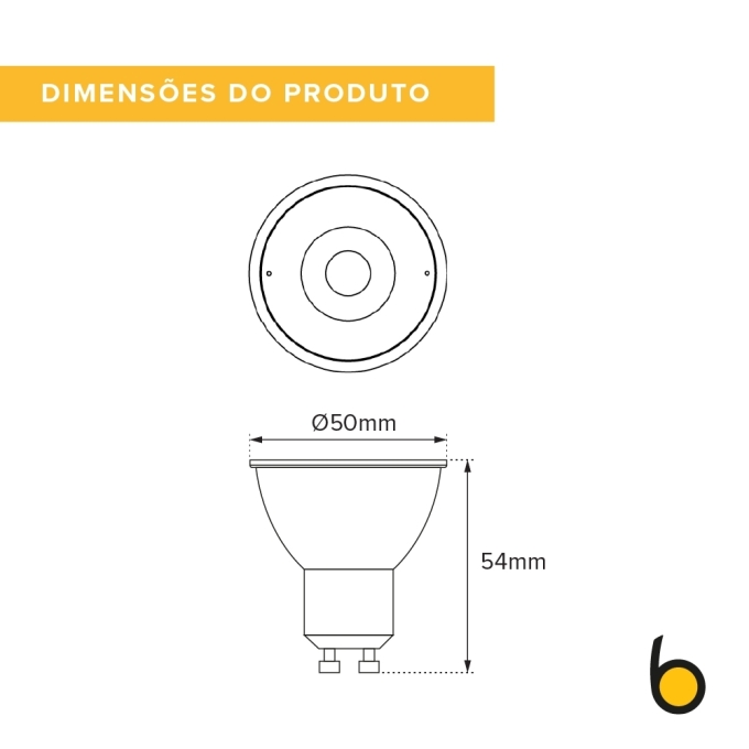 Lâmpada Led Brilia Dicróica GU10 4,8 watts 2700K 36° Bivolt 301955