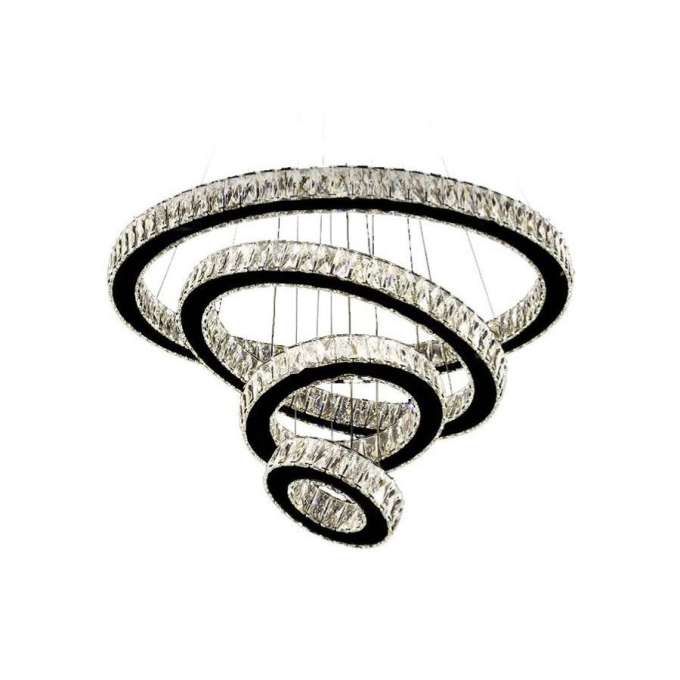 Pendente Sindora Cristal 77 watts 6000K Anéis Ø800/600/400/200mm DCD00729