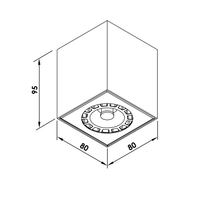 Plafon Newline Cube 1L AR70 80x80x95mm PL03010
