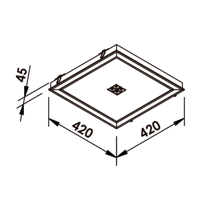 Embutido Newline Fit Edge 33,6W com 4 Focos 10° 4W 420x420x40mm EM0127LED