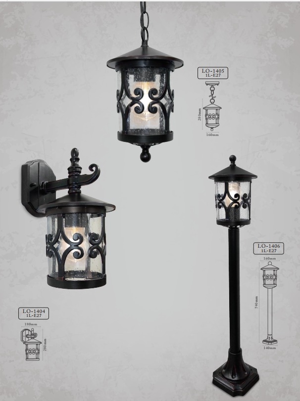 Arandela Lighting Store Alumínio Fundido e Vidro Pontilhado 1L E27 180x280mm LO-1404