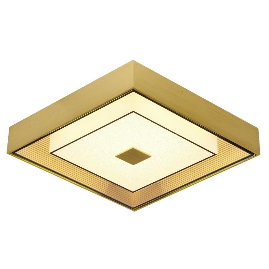Plafon Sobrepor Sindora Dourado com Mini Cristais 16 watts 3000K 340x340mm DCX015062