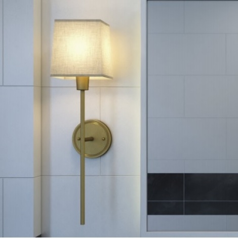 Arandela Foco Metallo Gênova Cúpula Tecido 1L E27 640x170x180mm AR 121