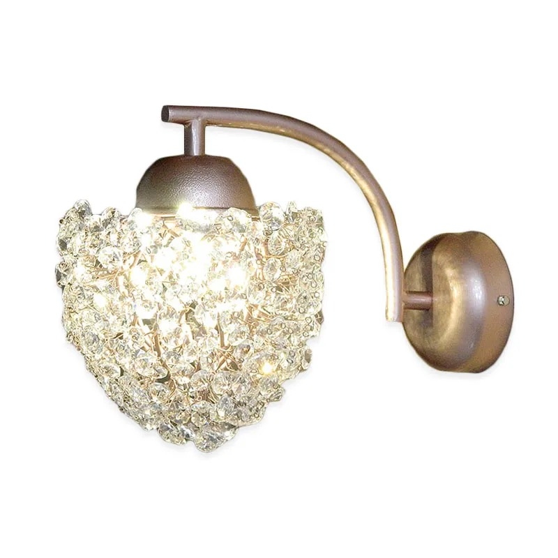 Arandela Artesanal Lampluz Estela Menor Metal e Cristal 1L G9 200x150mm 
