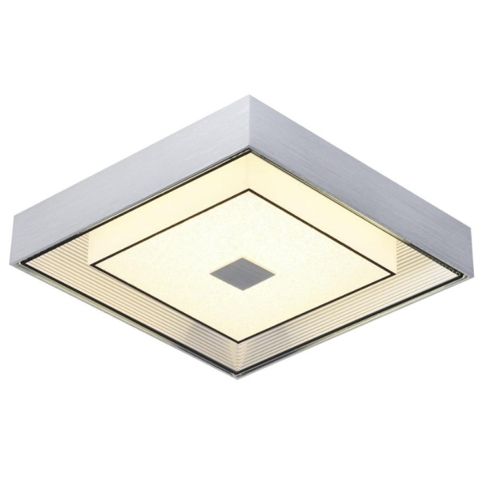 Plafon Sobrepor Sindora Cromado com Mini Cristais 16 watts 3000K 340x340mm DCX015063