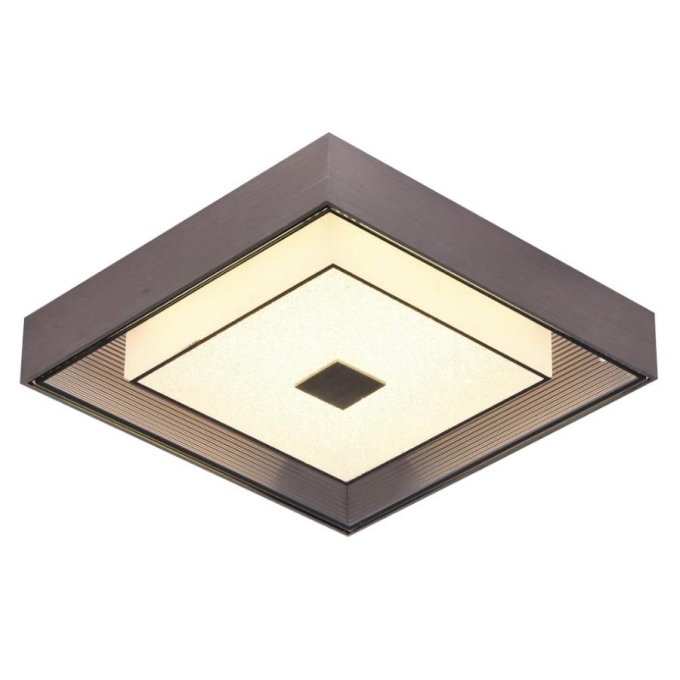 Plafon Sobrepor Sindora Marrom com Mini Cristais 16 watts 3000K 340x340mm DCX015064