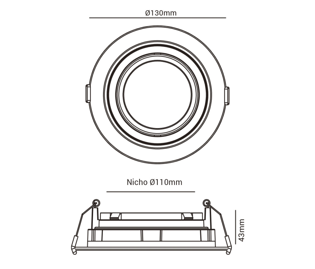 Spot Embutir Opus LED PAR20 Branco Ø130mm OPS 82161