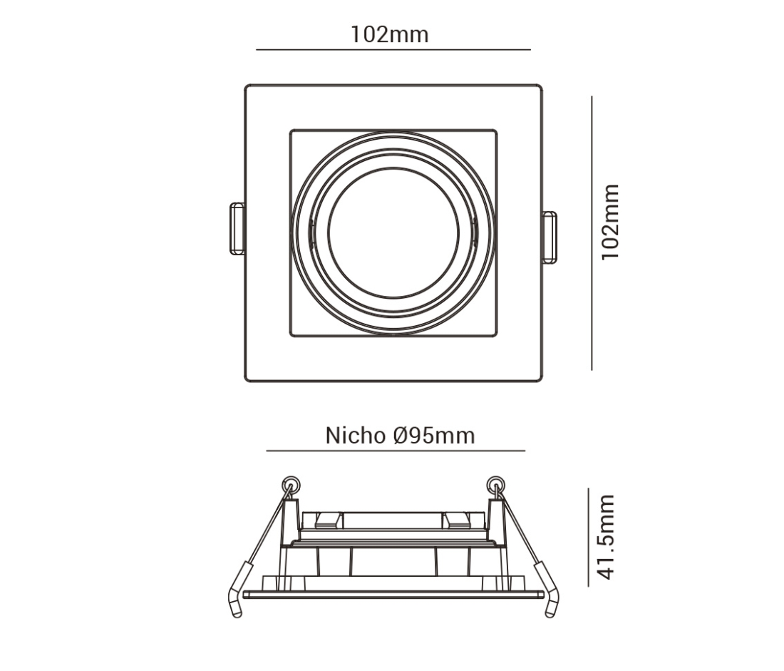 Spot Embutir Opus LED Dicróica MR16 Branco 102x102mm OPS 80297