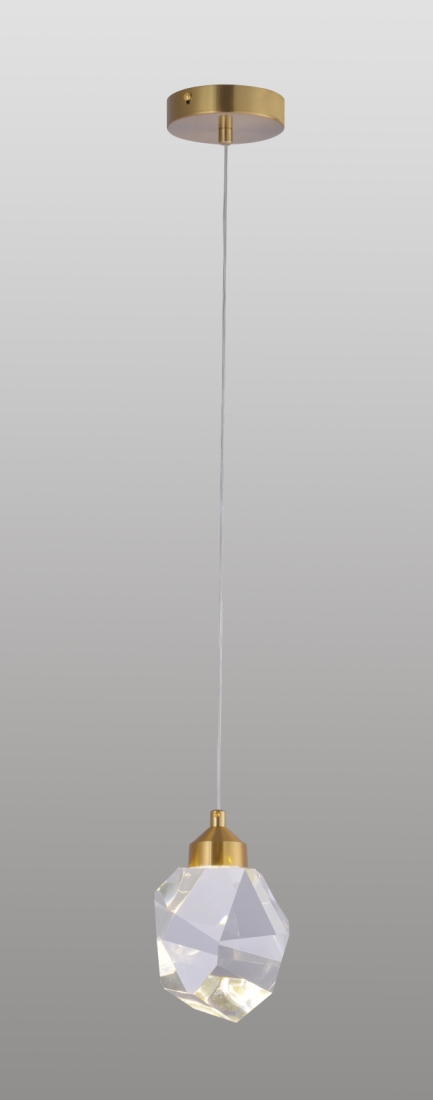 Pendente Sindora Metal Rosê e Cristal 5 watts 3000K Ø100mm DCD02121