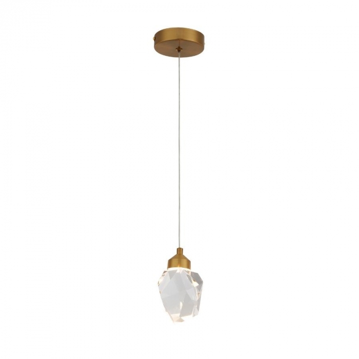 Pendente Sindora Metal Dourado e Cristal 5 watts 3000K Ø100mm DCD02103