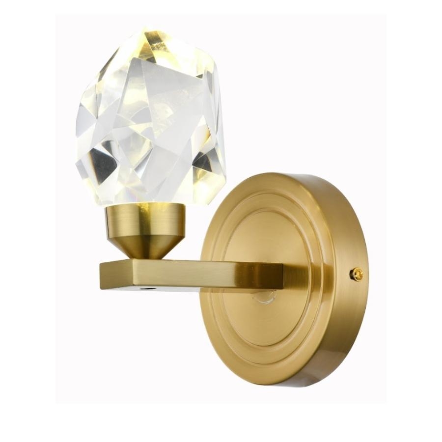 Arandela Sindora Metal Dourado e Cristal 5 watts 3000K 150x120mm DCB02128