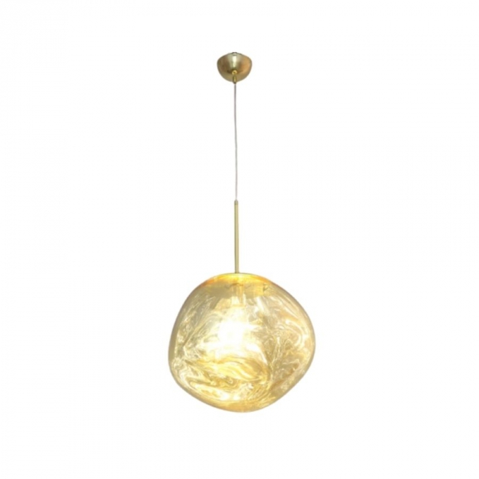 Pendente Sindora Metal Dourado Vidro Dourado 1L E27 Ø280mm DCD02016