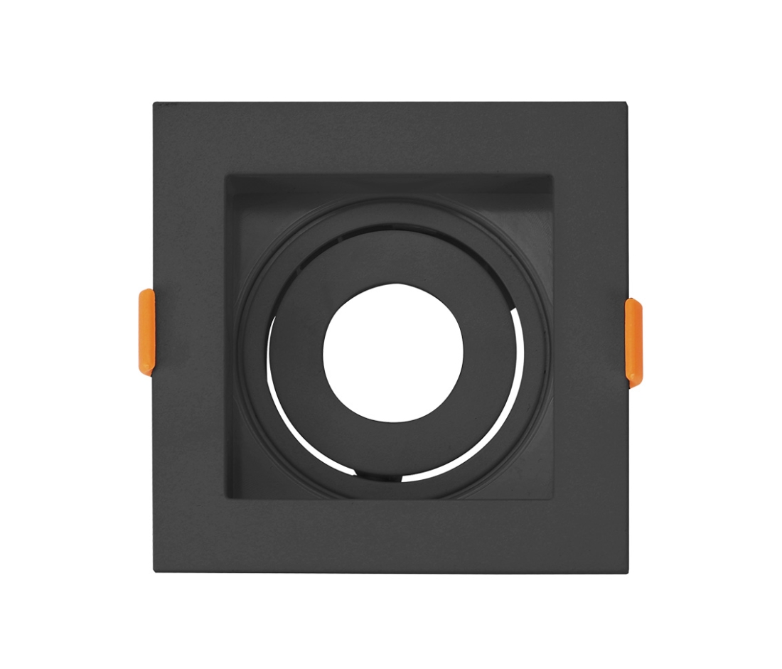 Spot Embutir Opus LED Mini Dicróica MR11 Preto 75x75mm OPS 82130