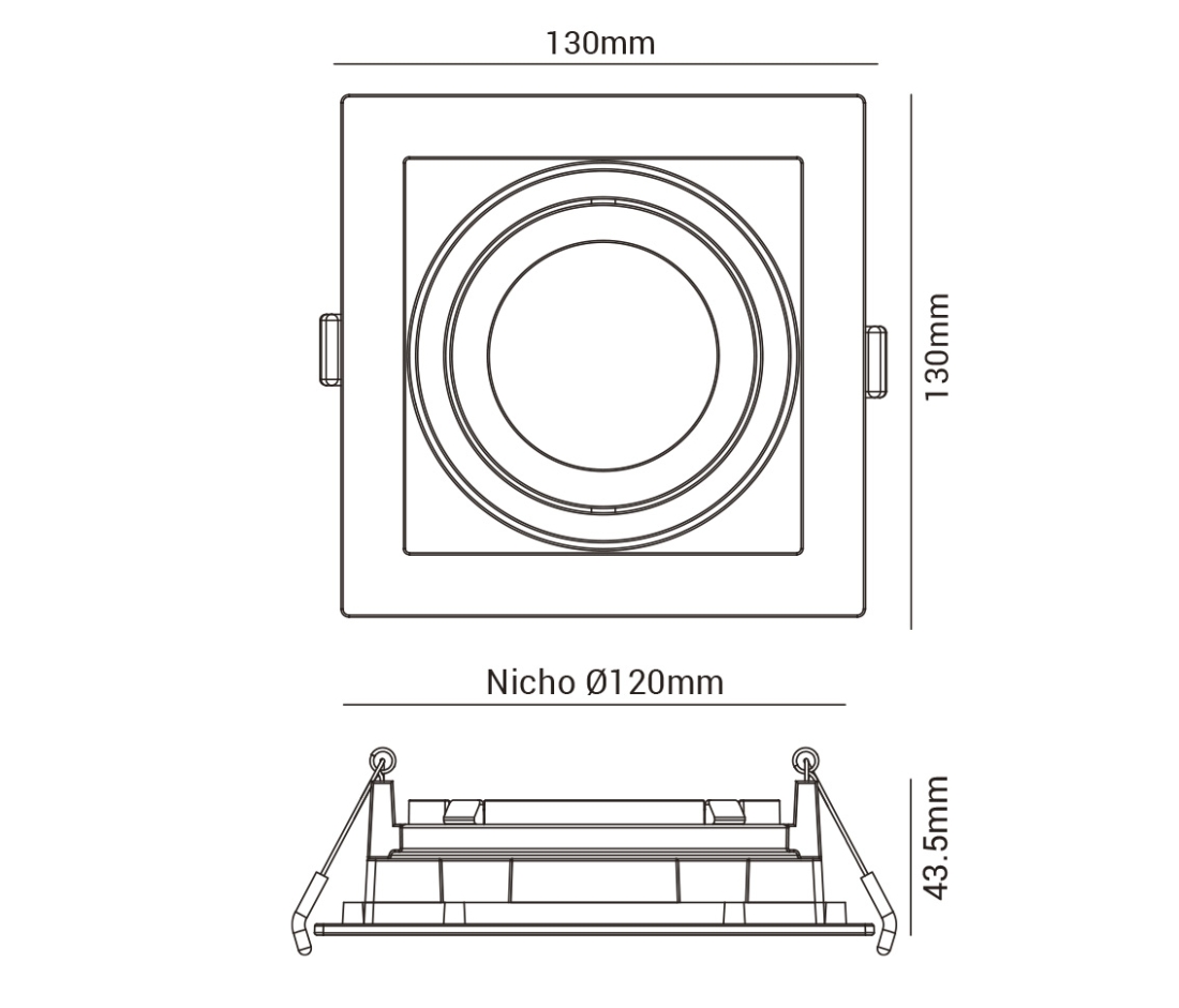 Spot Embutir Opus LED PAR20 Branco 130x130mm OPS 80310