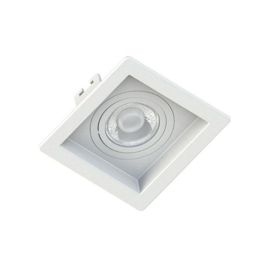 Spot Embutir Opus LED Mini Dicróica MR11 Branco 75x75mm OPS 82123
