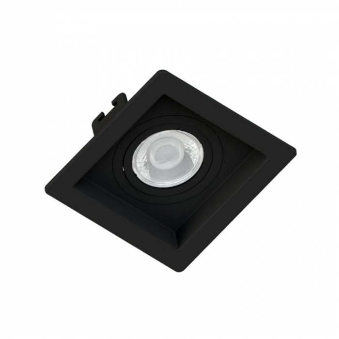 Spot Embutir Opus LED Mini Dicróica MR11 Preto 75x75mm OPS 82130